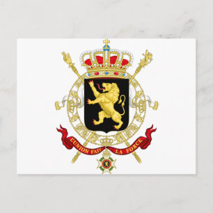 Cartão Postal Bélgica Emblem Casaco de Braços - Armoaques Belg
