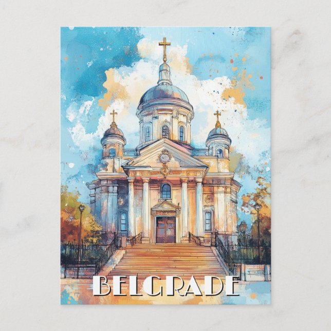Cartão Postal Belgrado Viagem da Sérvia (Frente)