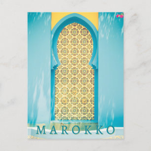 Cartão Postal Belíssima porta Medina Marokko em Marrakech