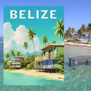 Cartão Postal Belize Casa de Praia Viagem 