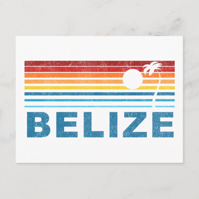 Cartão Postal Belize da Árvore de Palma Retroativa (Frente)