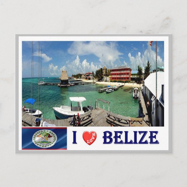 Cartão Postal Belize - Eu Amo - (Frente)