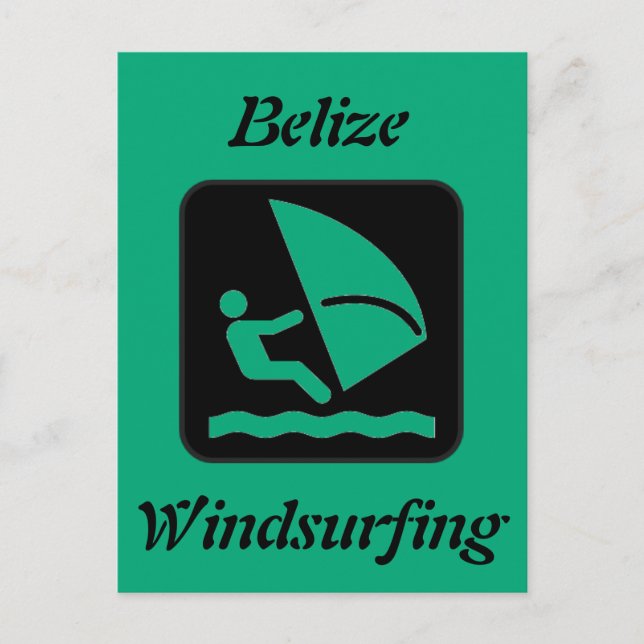 Cartão Postal Belize Windsurfing (Long Caye Glover's Reef Atoll) (Frente)