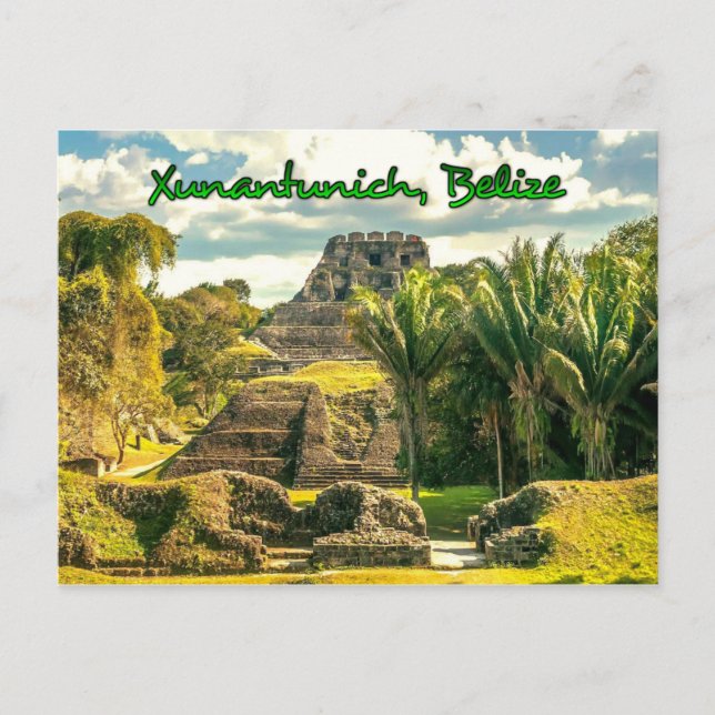 Cartão Postal Belize Xunantunich estilizado (Frente)