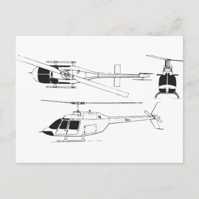Cartão Postal Bell Jet Ranger / TH- (Frente)