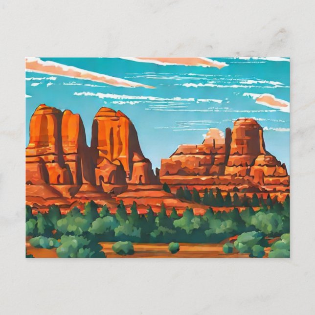 Cartão Postal Bell Rock, Sedona, pintura de Arizona (Frente)