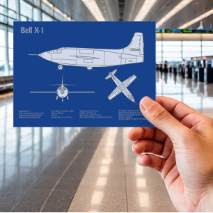 Cartão Postal Bell X-1 - ABD (Planos de Impressão Blueprint do A