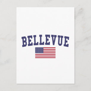 Cartão Postal Bellevue NE EUA Flag