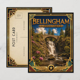 Cartão Postal Bellingham Washington Arte Deco Vintage Idade Dour