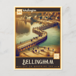 Cartão Postal Bellingham, Washington Vintage
