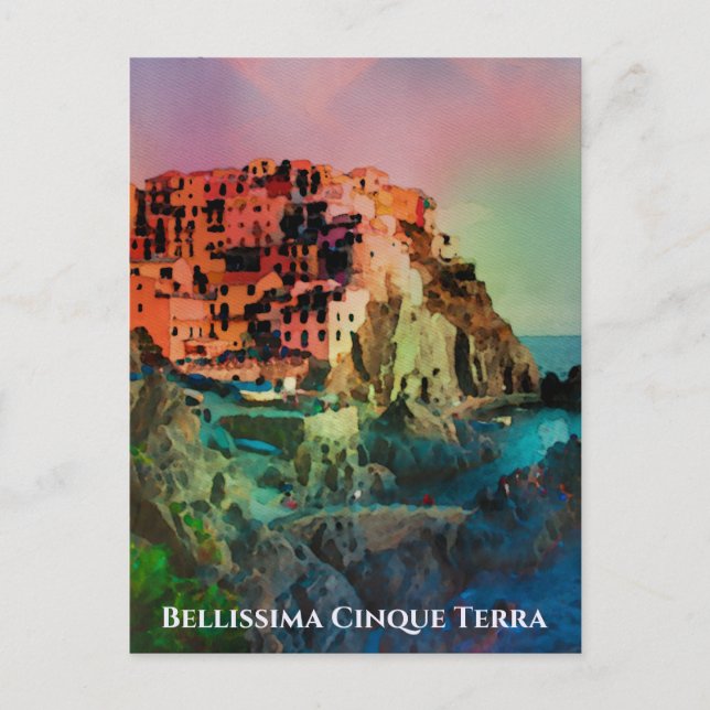 Cartão Postal ** Bellissima Itália Língua Italiana Cinque Terra (Frente)