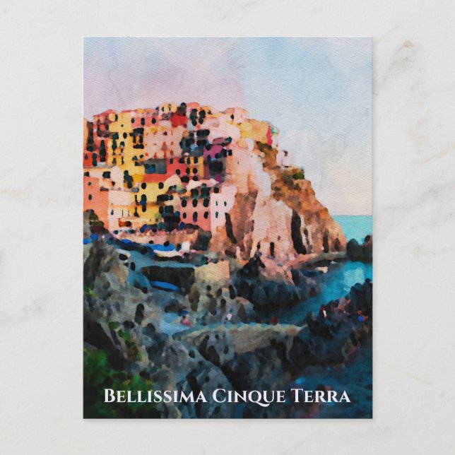 Cartão Postal ** Bellissima - Língua Italiana Cinque Terra (Frente)
