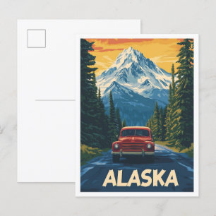 Cartão Postal Belo Alasca EUA Vintage Viagem