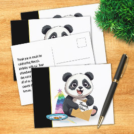 Cartão Postal Belo Aniversário de Panda Obrigado Cartaz