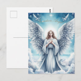 Cartão Postal Belo Anjo Guardião Branco