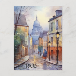 CARTÃO POSTAL Belo Aquarela de Viagem para Paris