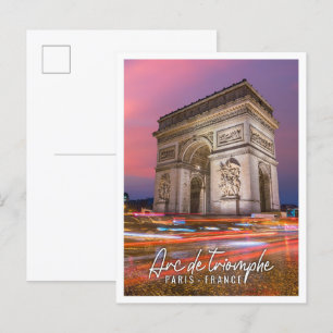 Cartão Postal Belo Arco de Triomphe Paris França