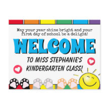 Belo Arco-Íris Brilhante Bonito Bem-Vindo À Classe