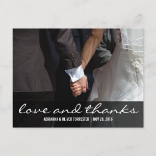 Cartão Postal Belo Casal Romântico Foto Casamento Obrigado