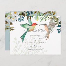 Cartão Postal Belo casamento de Casais de HUMMINGBIRDS