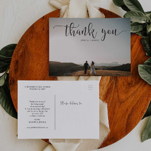 Cartão Postal Belo Casamento Fotográfico Obrigado Cartão-Postal