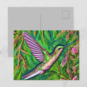 Cartão Postal Belo Chique Pequeno Hummingbird.