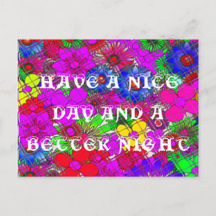 Cartão Postal Belo Colorir Incrível Design de Padrão Floral