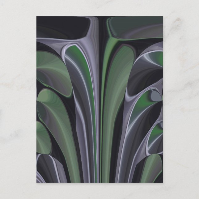 Cartão Postal Belo Design de Textura de Aurora Verde (Frente)