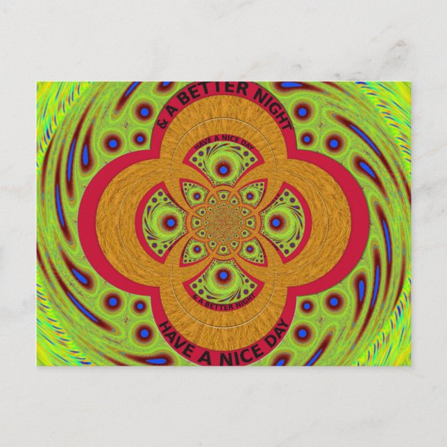 Cartão Postal Belo Design do Padrão Africano Mandala (Frente)