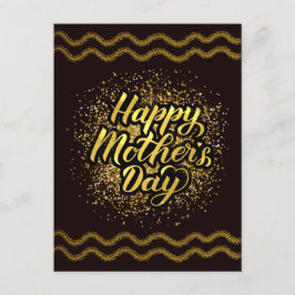 Cartão Postal Belo Dia de as mães de Ouro Feliz