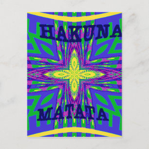 Cartão Postal Belo e adorável Tribal Mombasa Kanga Hakunamatata