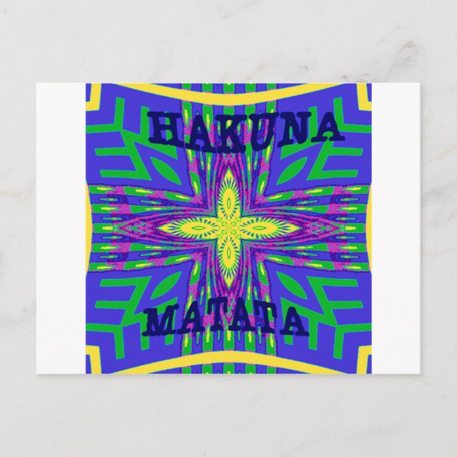 Cartão Postal Belo e adorável Tribal Mombasa Kanga Hakunamatata (Frente)