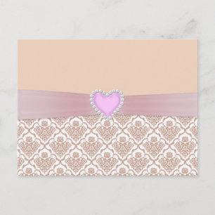 Cartão Postal Belo e elegante efeito pérolas brancas coração