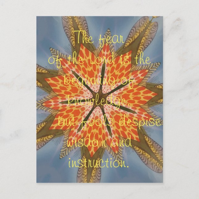 Cartão Postal Belo e espantoso medo do Senhor é o começo (Frente)