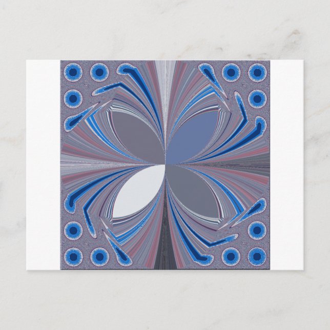 Cartão Postal Belo espantoso Borboleta de cores azuis moles Arte (Frente)