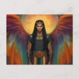 Cartão Postal Belo Guia Espiritual Celestial Asas Arco-íris