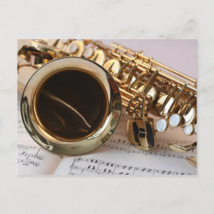 Cartão Postal Belo instrumento musical saxofone