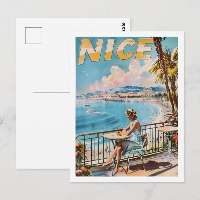 Cartão Postal Belo Local de Viagem Famoso Antigo França Nice (Frente/Verso)