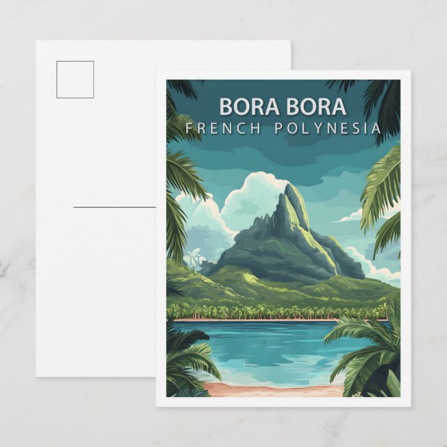 Cartão Postal Belo Lugar Bora Bora Polinésia Francesa Viagem (Frente/Verso)