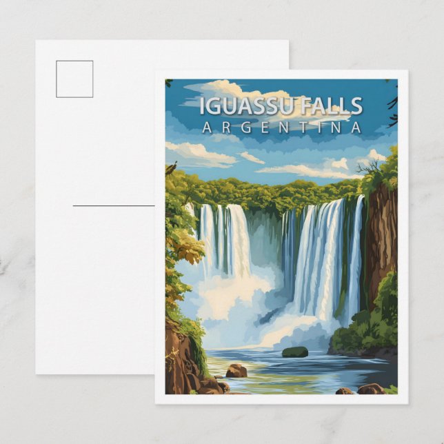 Cartão Postal Belo Lugar Iguaçu Cai Viagem da Argentina (Frente/Verso)