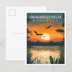 Cartão Postal Belo lugar Okavango Delta Botswana Viagem