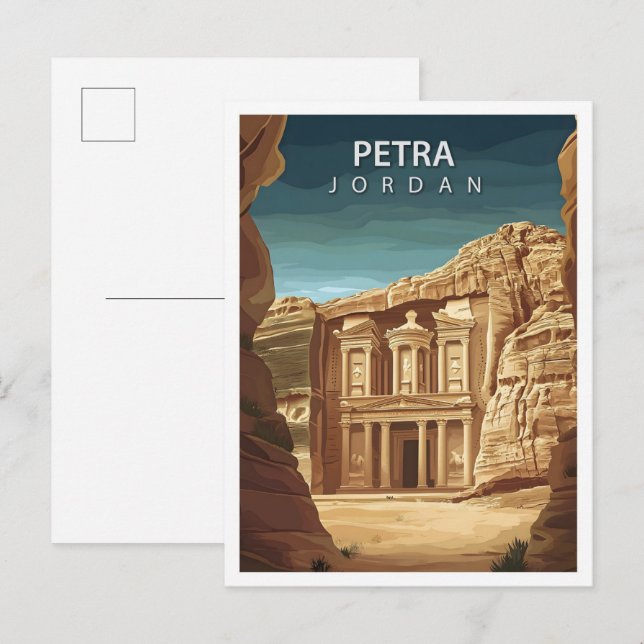 Cartão Postal Belo Lugar Petra Jordan Art Viagem (Frente/Verso)