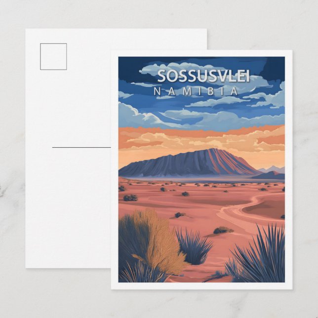 Cartão Postal Belo lugar Sossusvle Namibia Viagem (Frente/Verso)