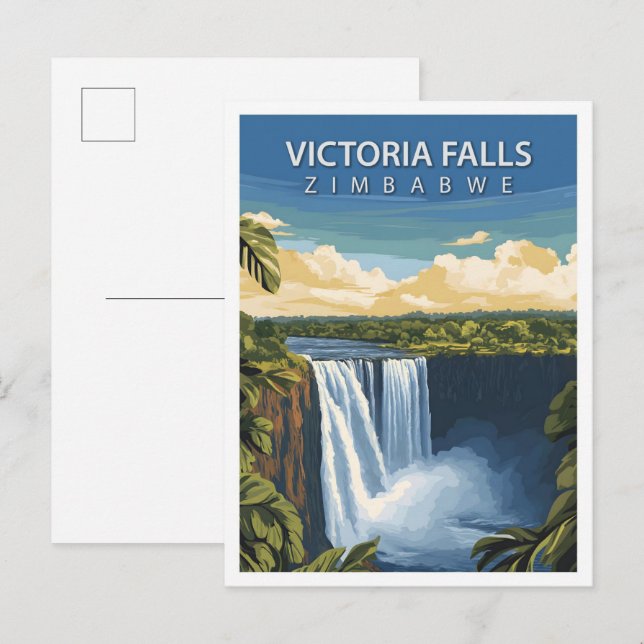 Cartão Postal Belo lugar Victoria Falls Viagem do Zimbábue (Frente/Verso)