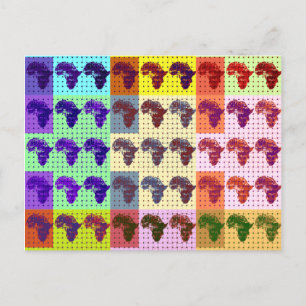 Cartão Postal Belo Mapa Africano Marcado por Arte Polar