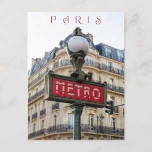 Cartão Postal Belo Metro Sinal Paris Cidade Fechada