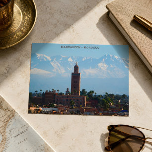 Cartão Postal Belo Monte Vermelho Marraquexe Atlas Montanhas