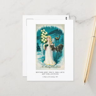 Cartão Postal Belo Natal Angel Vintage Holidage Art