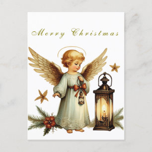 Cartão Postal Belo Natal vintage Angel