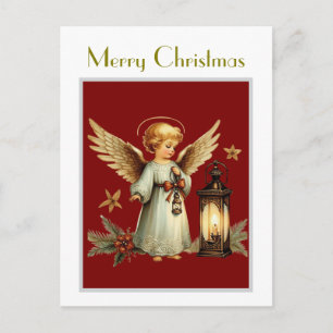 Cartão Postal Belo Natal vintage Angel
